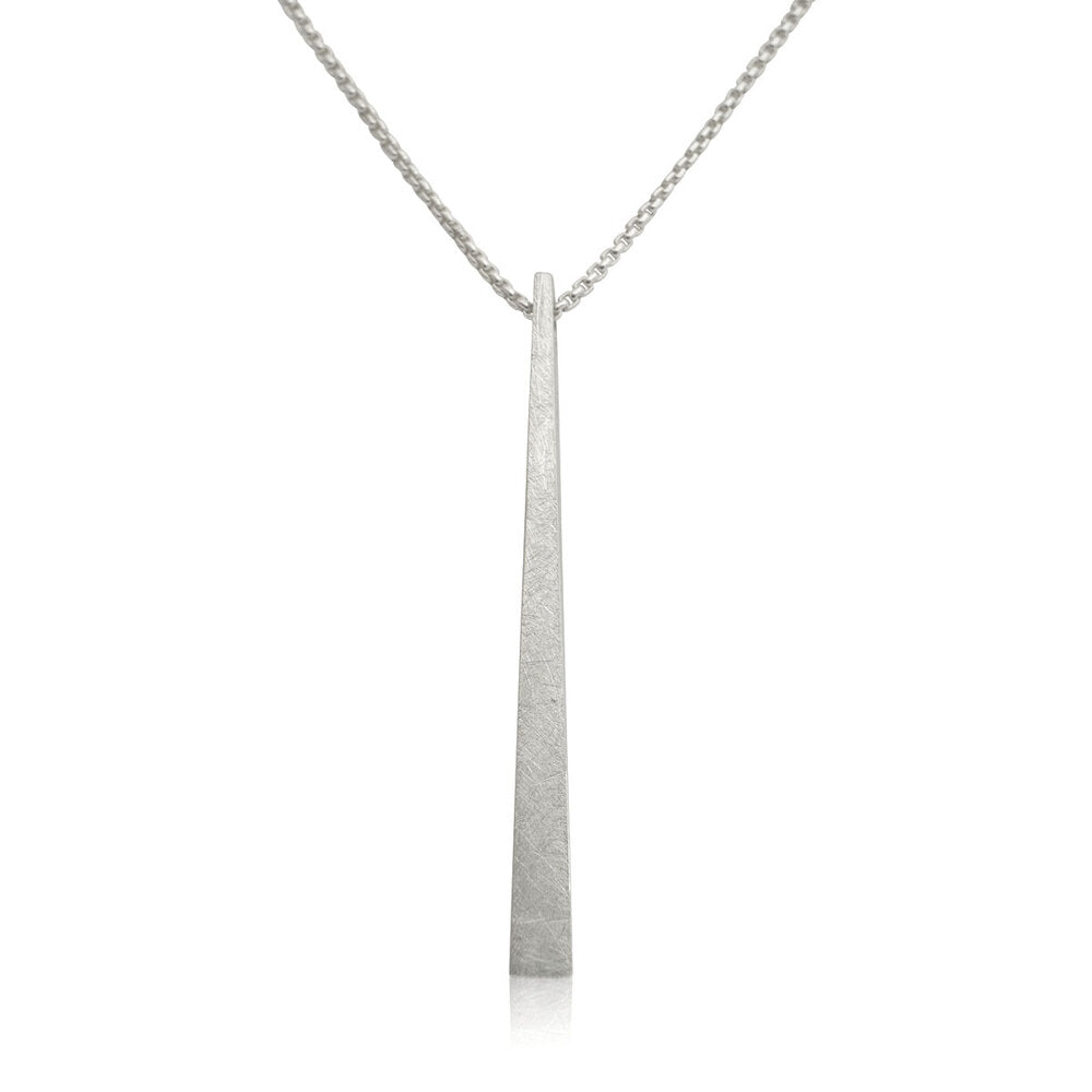 Kate Phipps Jewellery silver tapered reversible pendant polished side product photo