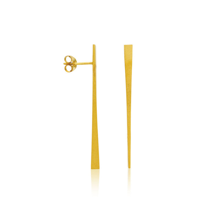 Kate Phipps Jewellery yellow gold plated silver tapered stud earrings product photo