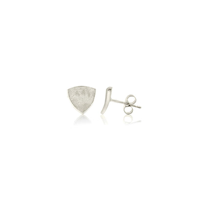Kate Phipps Jewellery Trillion stud earrings medium silver
